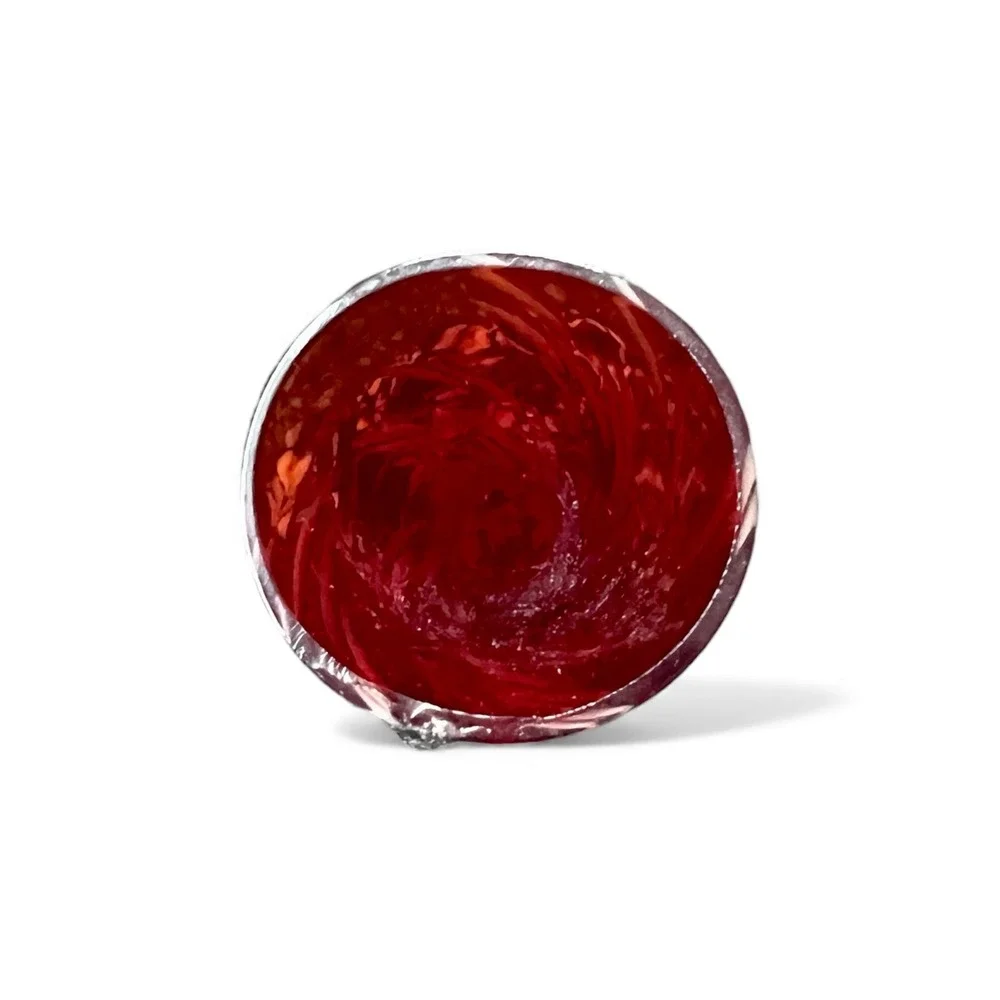 Hand Blown Red Swirl Glass Bud Vase Decorative Accent